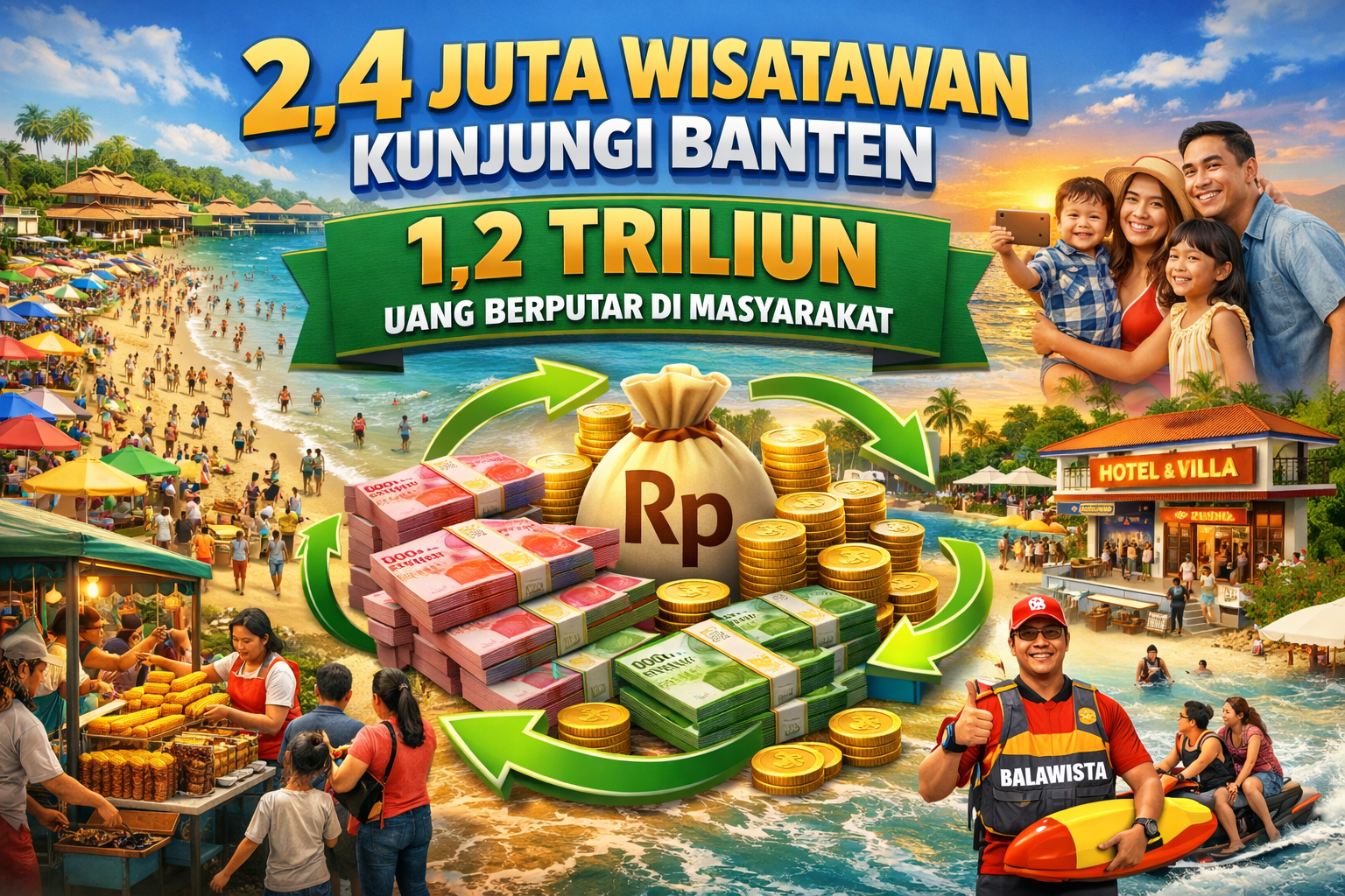 2.4  Wisatawan Kunjungi Banten, 1.2 Triliun Rupiah Berputar Dimasyarakat