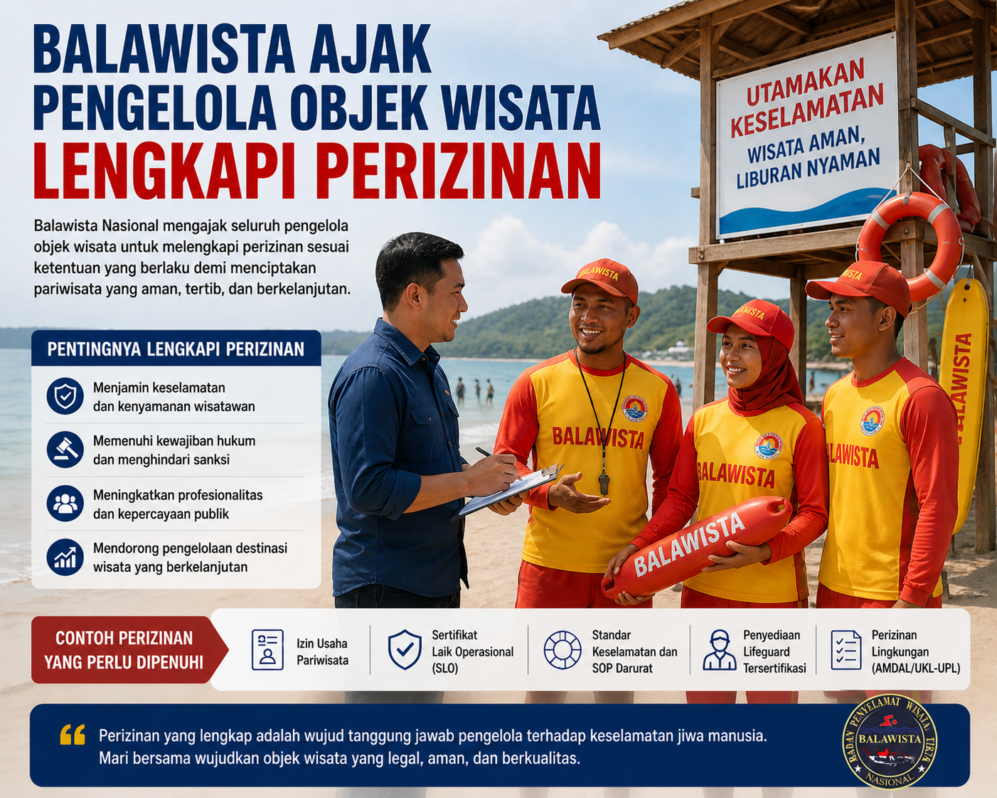 BALAWISTA Ajak Pengelola Objek Wisata Lengkapi Perizinan